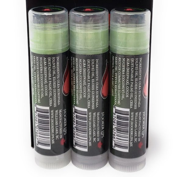 Hooker Lips Luxury Lip Balm Peppermint 3 Pack - Picture 2 of 3